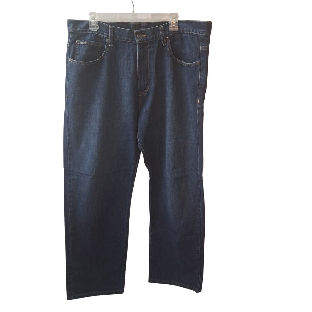 Calvin Klein Men Dark Blue Wash Denim Jeans Minimalist Spring Fall Winter 38x30